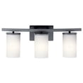 thumbnail image 1 of 45497BK Kichler Lighting Crosby - 3 Light Bath Vanity Approved for Damp Locations - with Contemporary inspirations - 23 inches wide-Black Finish, 1 of 3