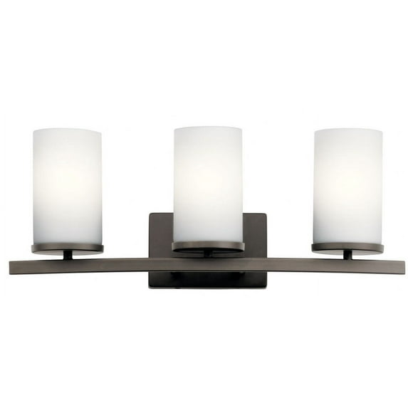 45497OZ Kichler Lighting Crosby - 3 Light Bath Vanity Approved for Damp Locations - with Contemporary inspirations - 23 inches wide-Olde Bronze Finish