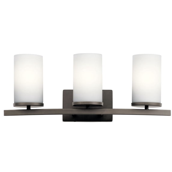 45497OZ Kichler Lighting Crosby - 3 Light Bath Vanity Approved for Damp Locations - with Contemporary inspirations - 23 inches wide-Olde Bronze Finish