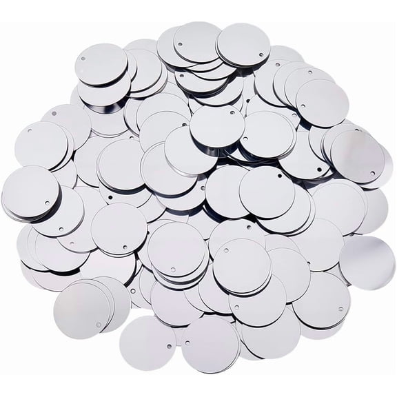 454Pcs Silver Round Flat Sequins Paillettes Loose Bulk 20Mm Large with One Hole Top PVC Metallic Sparkly Applique Spangle Sequin
