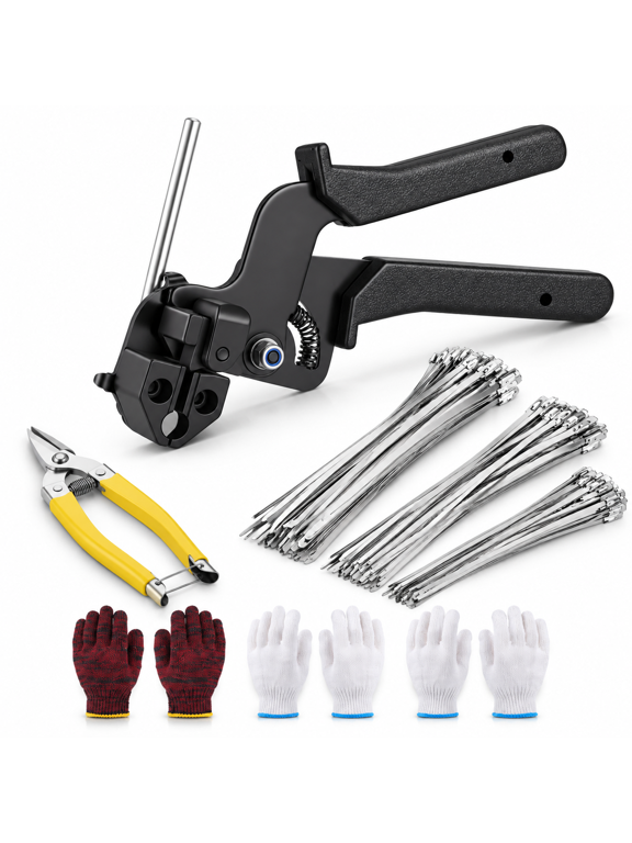 455 Pack Stainless Steel Cable Tie Kit 455 6/8/11.8 Inch Metal Zip Ties with Tools