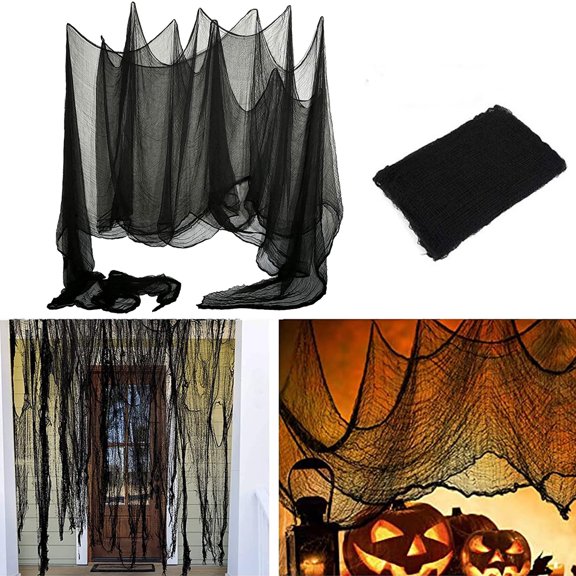 455" x 85" Halloween Creepy Cloth Large Halloween Spooky Fabric Cloth for Haunted House Halloween Party Yard Wall Doorway Outdoors Decoration