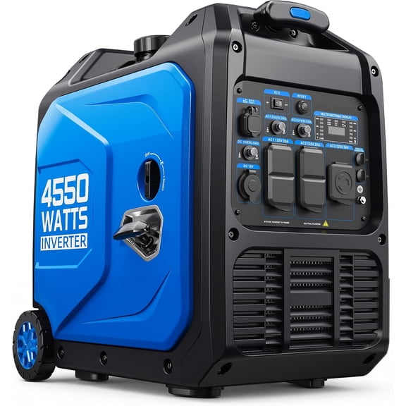 4550-Watt Portable Inverter Generator for Home Use,2.37 Gallon Large Fuel Tank Up to 14 Hours Use, 120V Gas Powered Generator Super Quiet - EPA Compliant-Blue