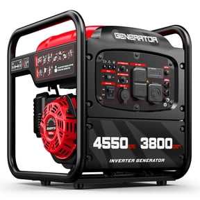 4550W Portable Gas Inverter Generator for Home Backup,Emergency,Camping,1.65 Gallon,RED
