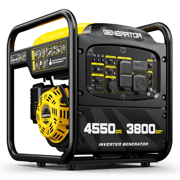 4550W Portable Inverter Generator, 223cc 4-Stroke Gas Powered Engine, Pure Sine Wave for Sensitive Electronics, RV Ready with 30A Outlet, Home Backup, Camping, Emergency