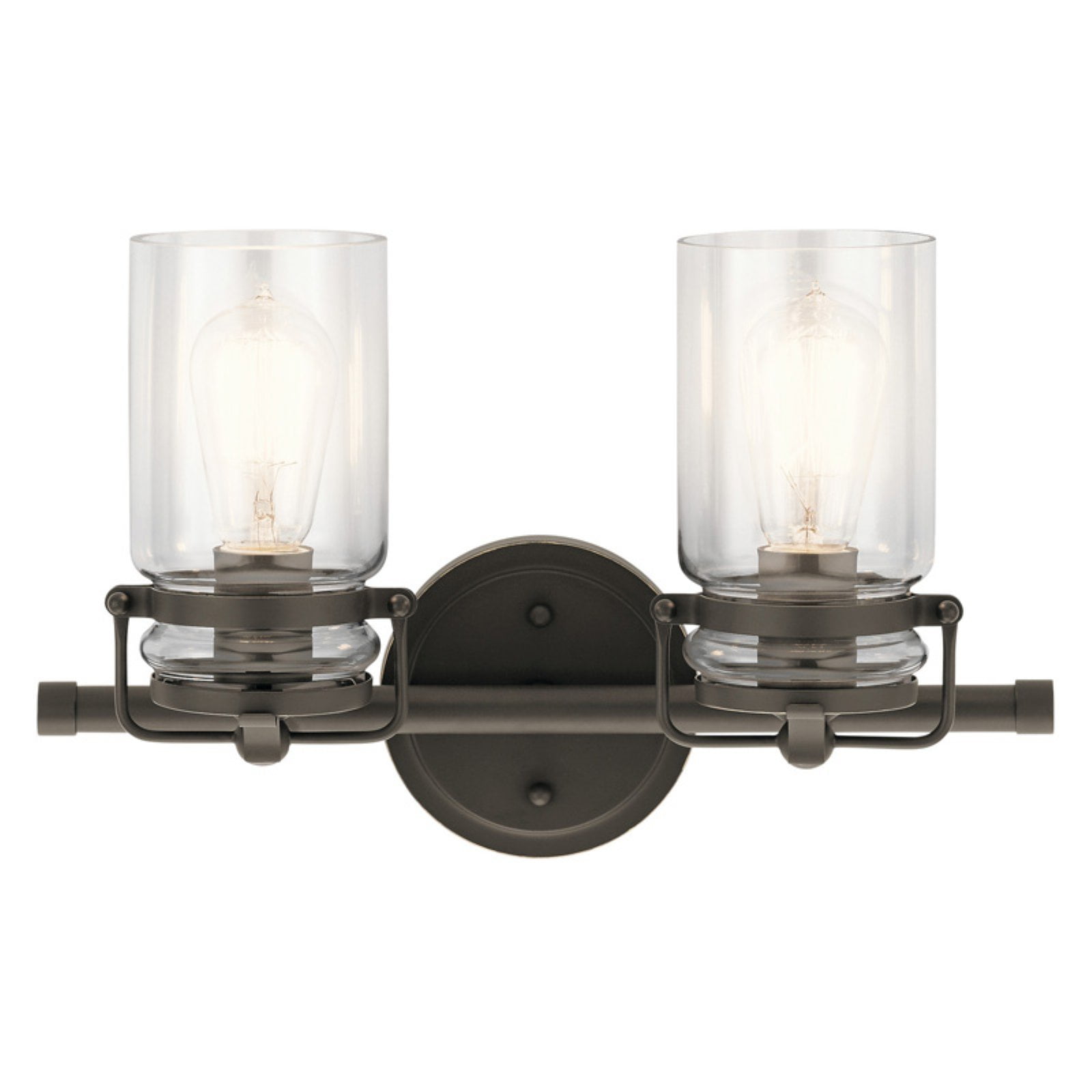 Champagne Bronze 15.75" Jelly Jar Wall Light with Clear Glass