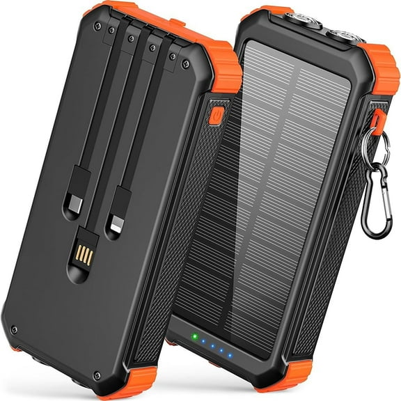 45800mAh Solar Power Bank 15W Fast Charging, Solar Charger Compatible for iPhone, Android Phone