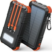 45800mAh Solar Power Bank 15W Fast Charging, Solar Charger Compatible for iPhone, Android Phone