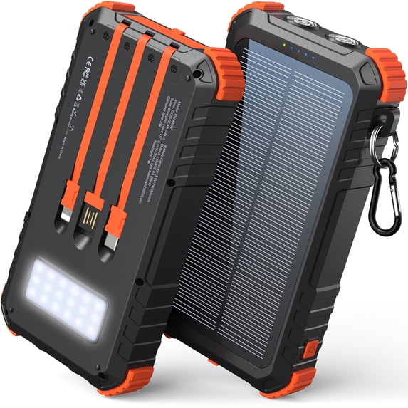 45800mAh Solar Power Bank 15W Fast Charging, Solar Charger Compatible for iPhone, Android Phone