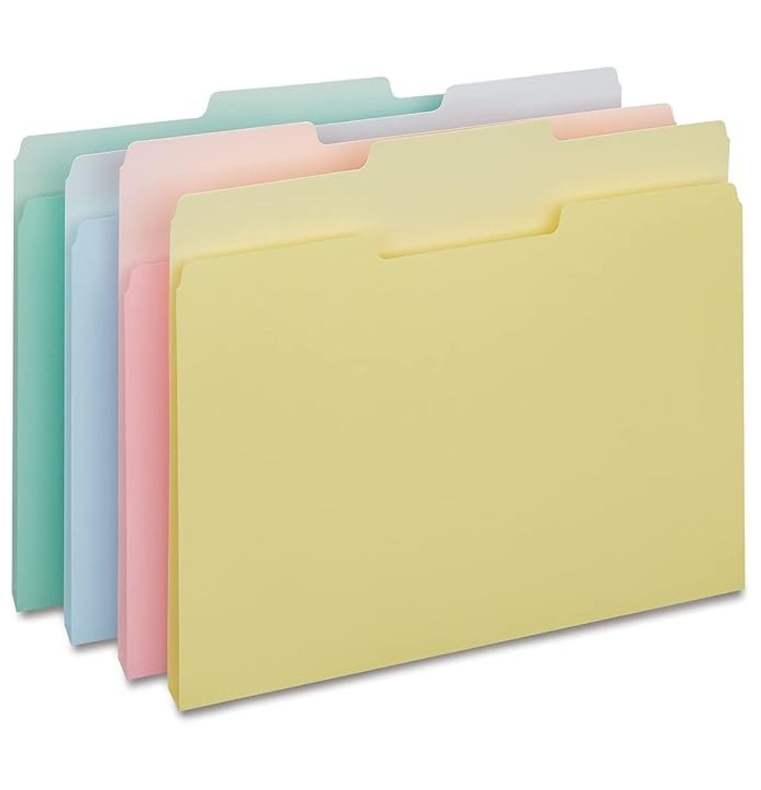 459684 Top-Tab File Folders 3-Tab Letter Assorted Pastel Colors 100/BX ...