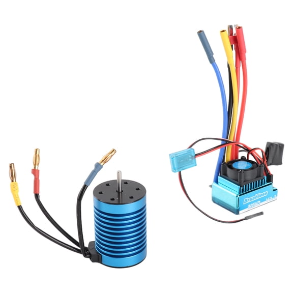 45A Electric Speed Controller Gadget 3650 4370KV 4P Sensorless Brushless Motor with 45A Brushless ESCElectric Speed Controllerfor 1/10 RC Car