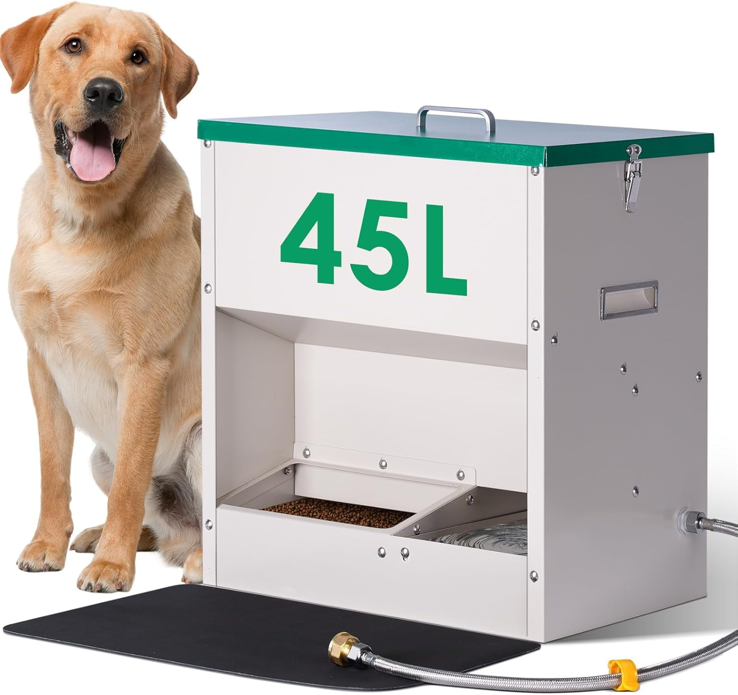 Picture of 45L Automatic Dog Feeder Food Dispenser Large Breed Dog Water Bowl ...