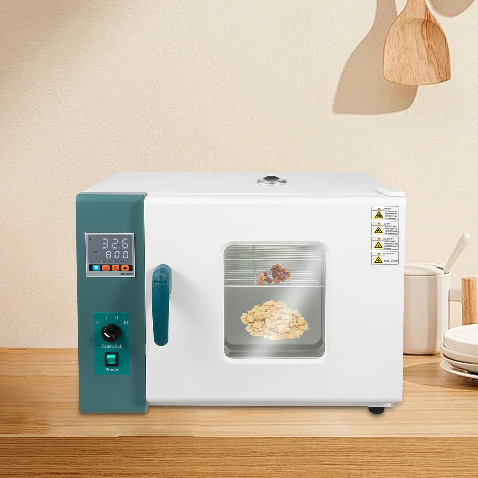 45L Convection Oven with Air Frying, Adjustable Temperature (10-572°F), Stainless Steel, Two-Layer Design, 1000W - Large Capacity for Baking, Drying & Food Insulation