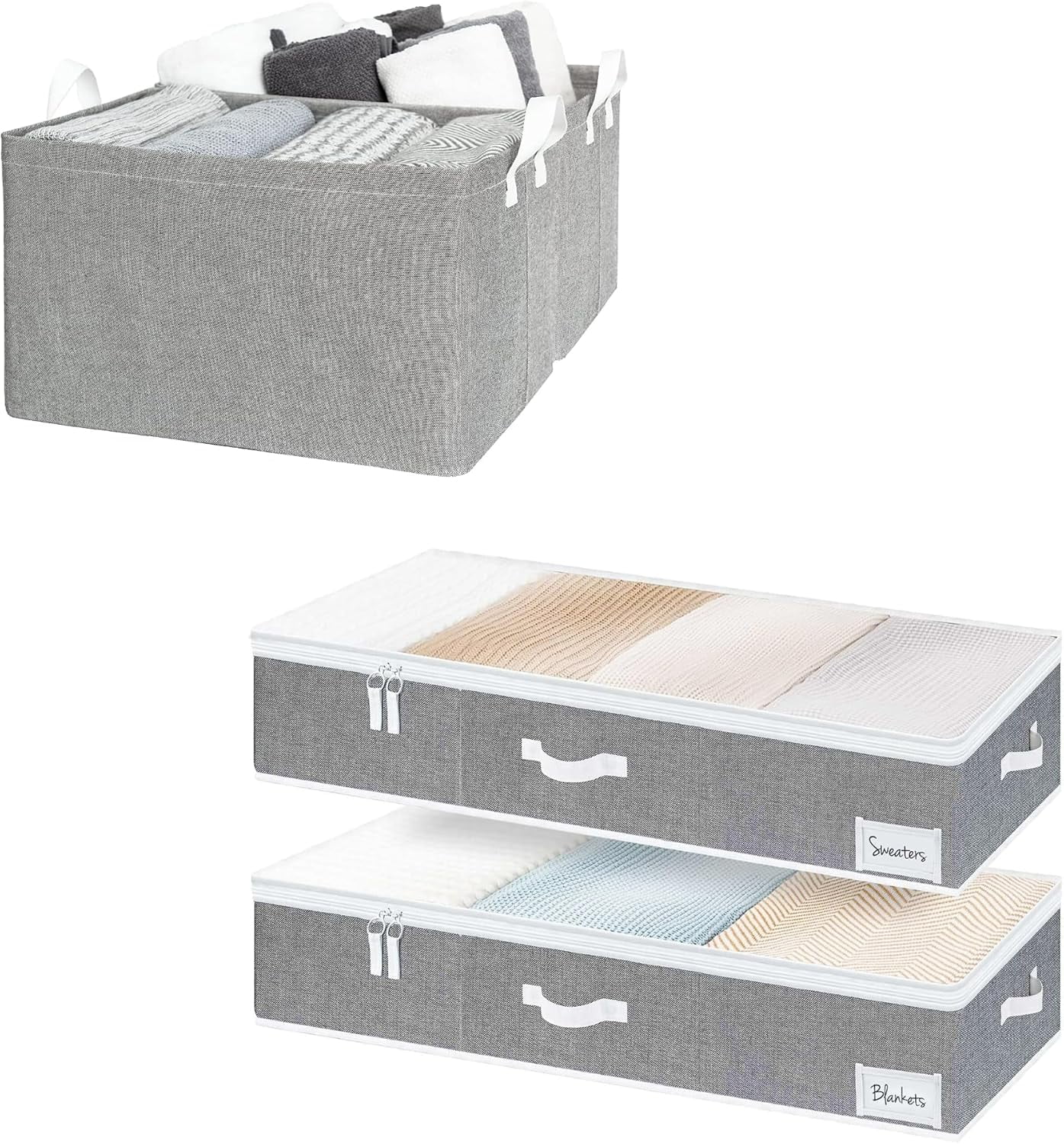 45L Extra Large Fabric Storage Bins and Underbed Storage Bins