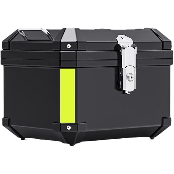 45L Motorcycle Top Case Waterproof Lockable Motorcycle Trunk Rear Storage Box with Reflective Strips Universal Tail Box