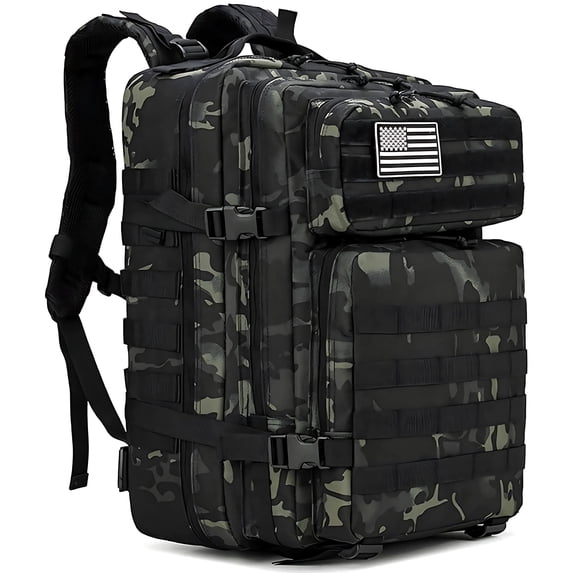 45L Tactical Backpack,900D Oxford Waterproof Material For Outdoor Hiking Camping & Travel Bag