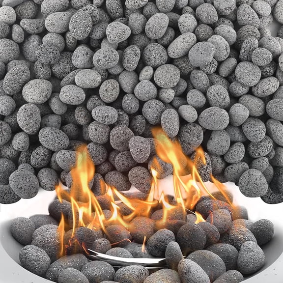 45LB Lava Rocks for Fire Pit, 1-2 Inch Natural Pebbles Tumbled Lava Rock for Gas Fire Pit and Indoor Outdoor Fireplaces
