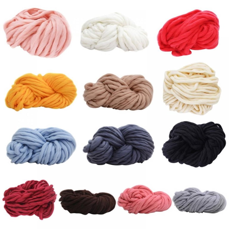 45M Big Soft Super Chunky Wool Vegan Yarn, Bulky Arm Knitting Wool