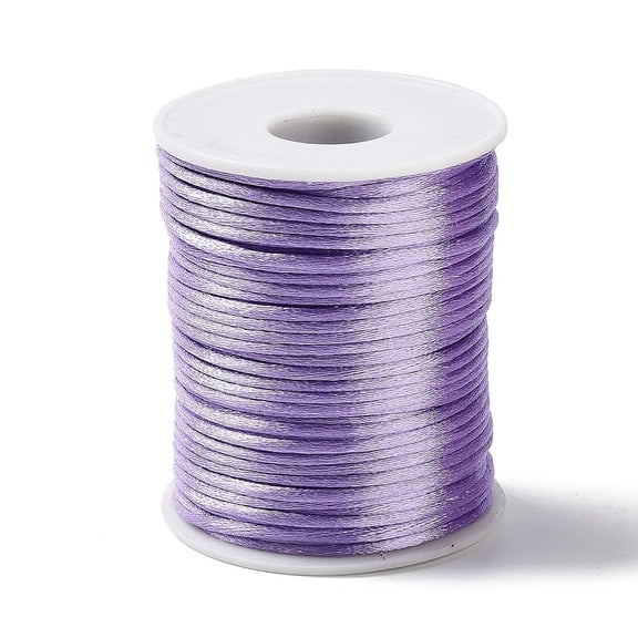 45M Polyester Thread Satin Rattail Cord for DIY Chinese Knot Making Lilac 1.5mm 49.21 Yards(45m)/pc