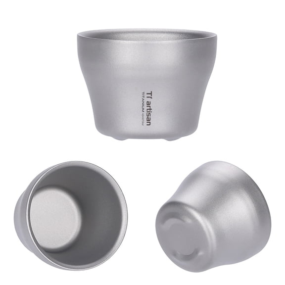 45Ml Double Wall Titanium Wine Cup Mugs Camping Drinkware Coffee Tea Water Cup