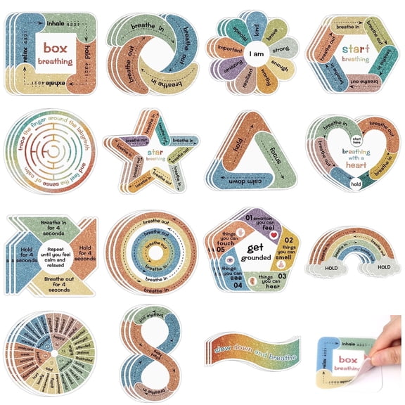 Neasyth 45 Pcs Anxiety Sensory Stickers Calm Stickers, Adhesive Textured Fidget School Office Supplies
