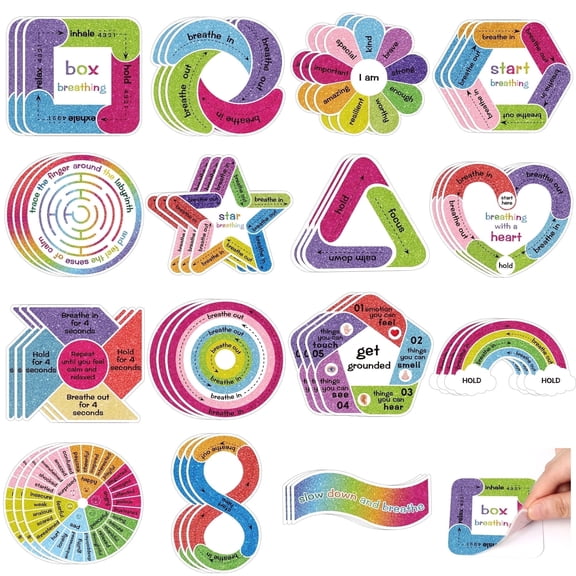 Neasyth 45 Pcs Anxiety Sensory Stickers Calm Strips, Adhesive Textured Fidget School Office Supplies