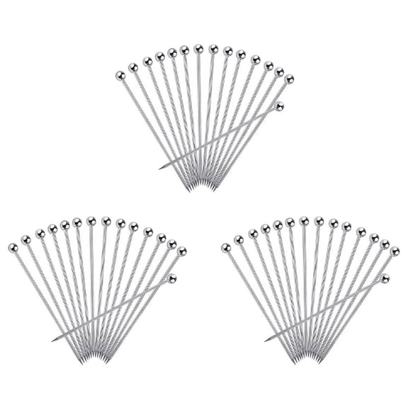 45Pcs Cocktail Picks, 4 Inch Reusable Stainless Steel Picks Cocktail Toothpicks for Olives Appetizers Sandwich