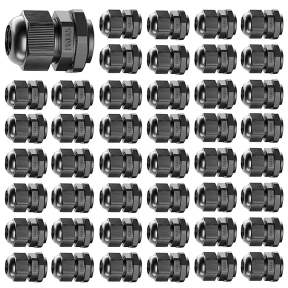 45Pcs Industrial-Grade Cable Gland Kit, Wide Clamping Range for Machinery Control Boxes, Machines