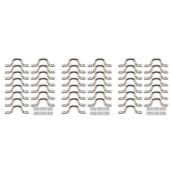 45Pcs Stainless Steel Plate Eye Plates Ceiling Hook Kayak Eye Plate Kayak Pad for Kayak Canoe, Kayak Canoe Rigging
