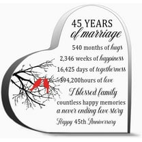 45Th Years Of Marriage Gift Wedding Anniversary Thank You Gifts For Women Men, Decoration Heart Shape Acrylic Sign Gift
