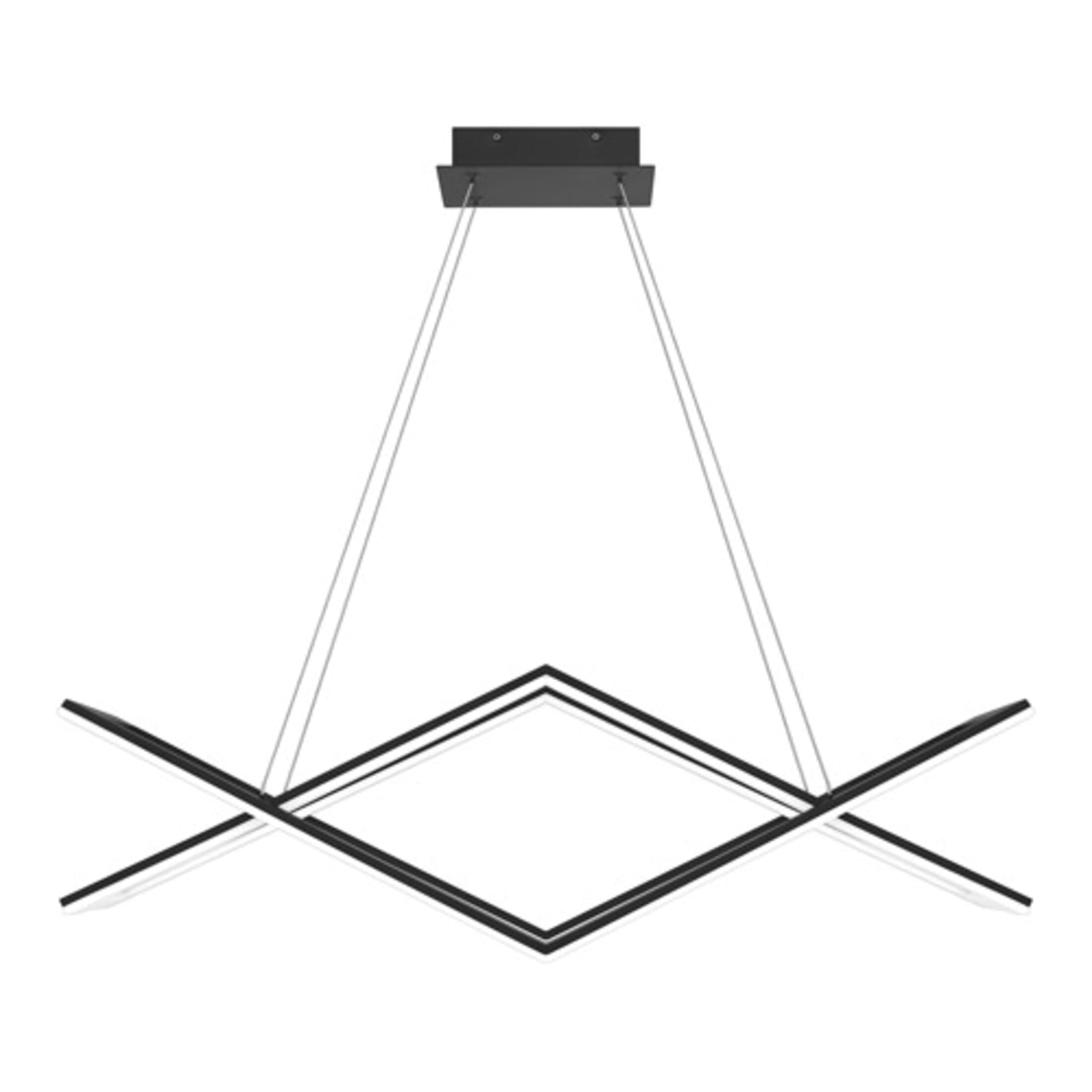 Newman Matte Black LED Linear Chandelier 36.25"