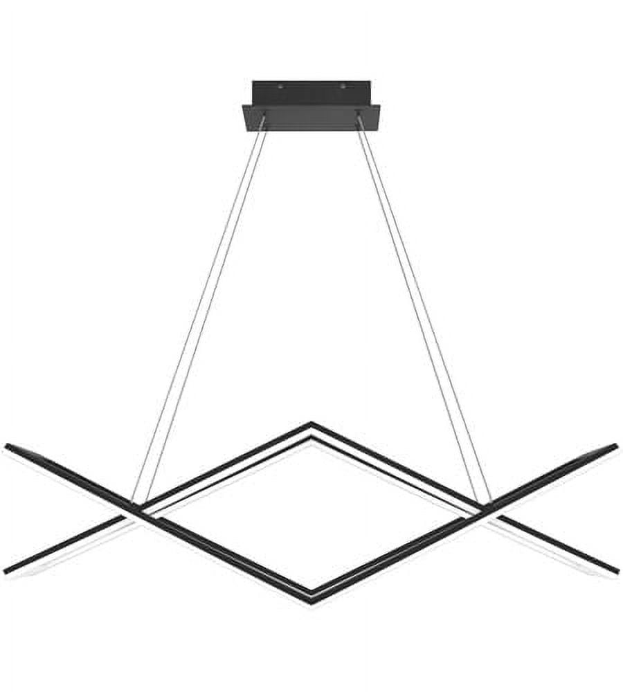 Newman Matte Black LED Linear Chandelier 36.25"