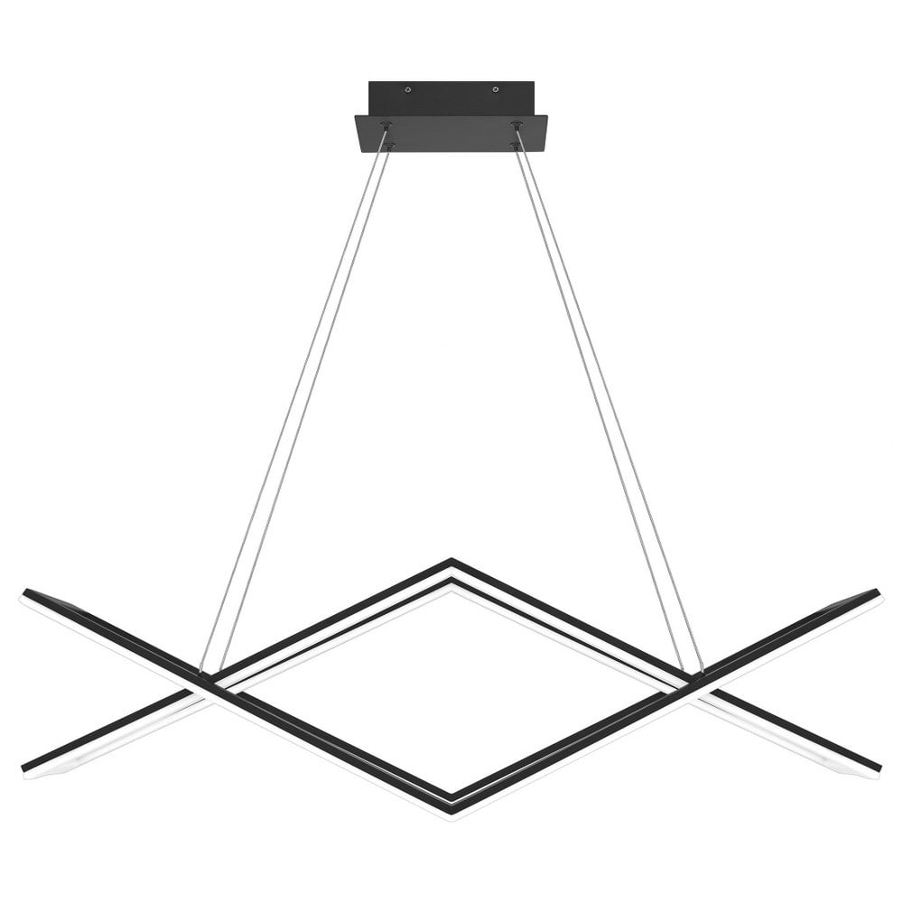 Newman Matte Black LED Linear Chandelier 36.25"
