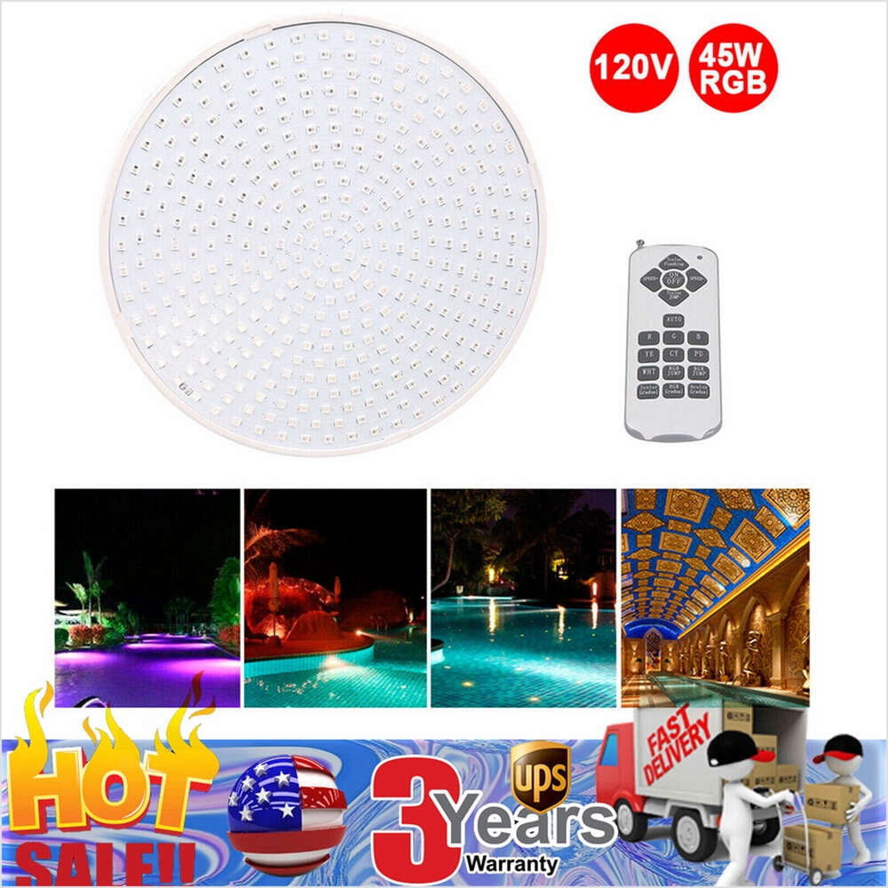 45W 120V RGB LED Color Changing Underwater Swimming Inground Pool Light