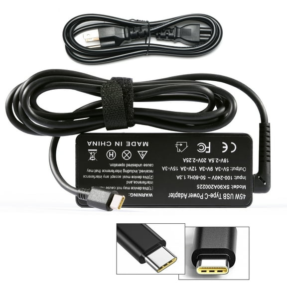45W 20V 2.25A USB-C Charger for Acer Chromebook 315 Spin 713, Lenovo X280 T480 T480s T580 Yoga 720 Chromebook100e Type C Laptop