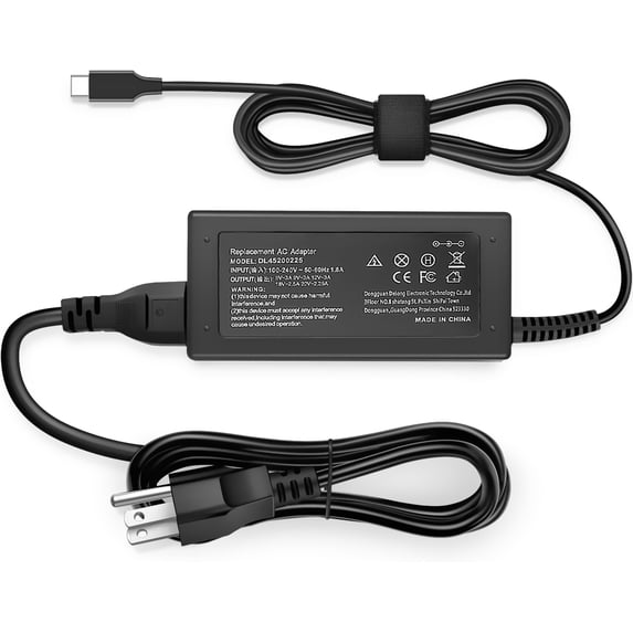45W 20V 2.25A USB Type C Power Supply for Lenovo Chromebook 100e 300e c340 s940, ThinkPad L380 L490 E485 E590 T470s, X390 Yoga, IdeaPad Yoga 910 920 C630 C940 S940 720 730, ADLX45YCC3A ADLX45UDCC2A