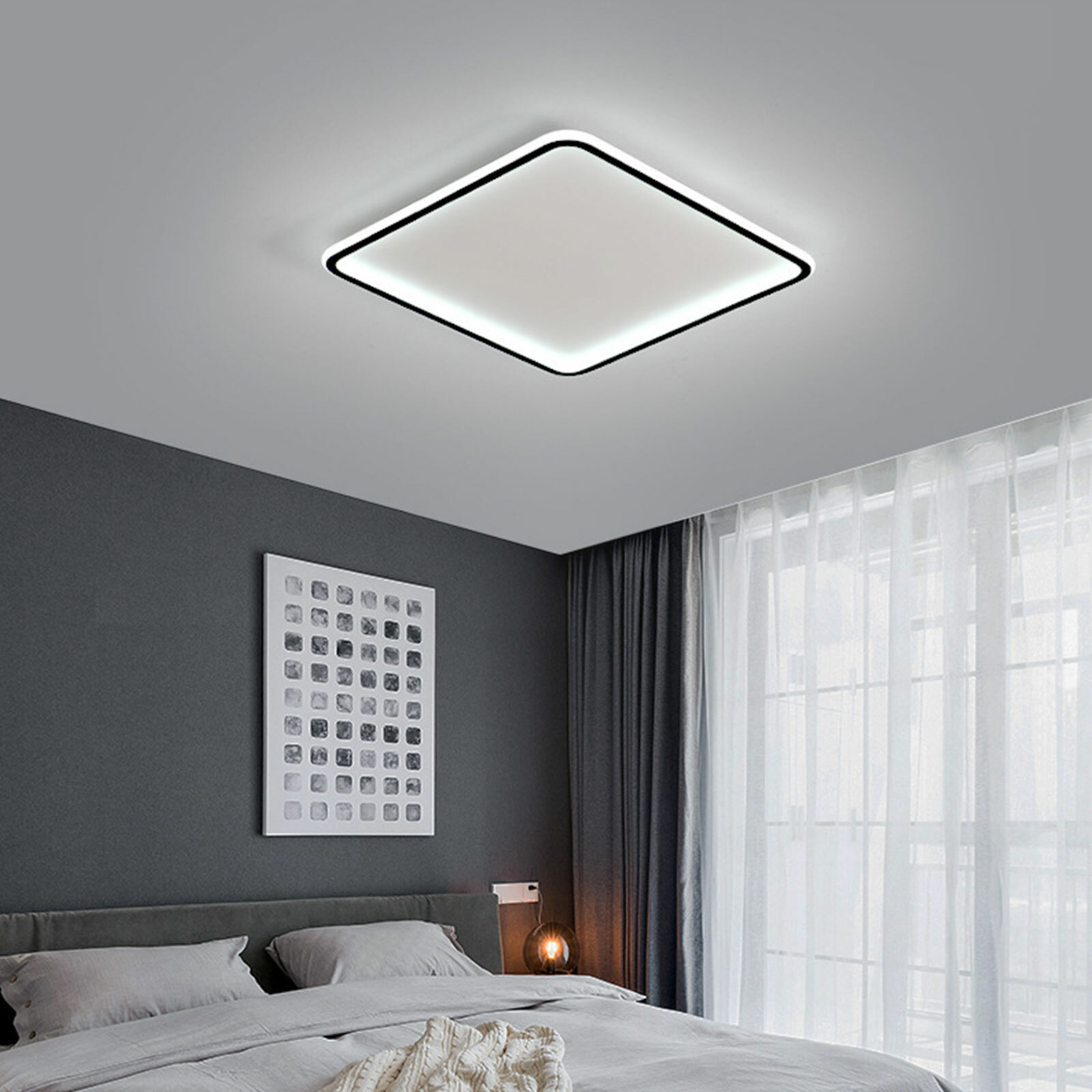 45W 50*50*4.5cm Ceiling Lamp Adjustable Dimmable Ceiling Light Fixture Indoor for Lighting Children's Rooms Living Rooms Dining Rooms