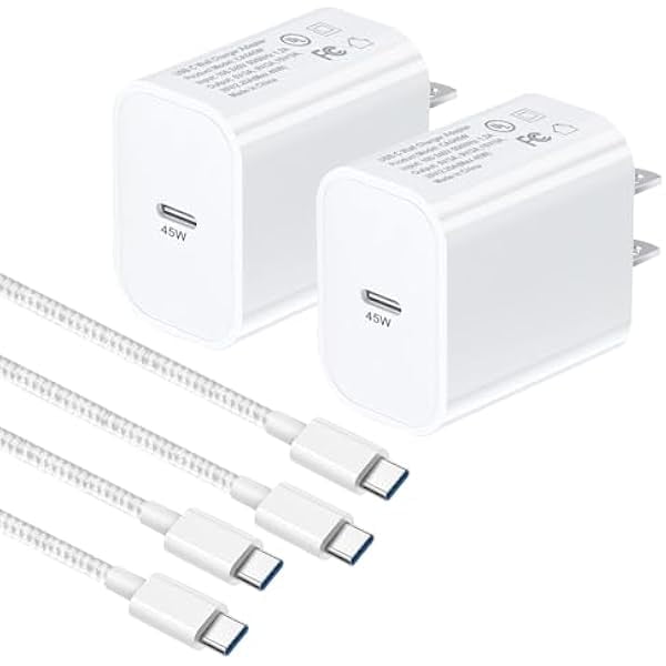 45W Charger for Samsung Galaxy S25 Ultra/S25 Plus/S24 Ultra/S22 S23 FE/S21/Tab A9+/S7 S8 S9 S10/A55 5G/A54 5G/A35 A25 A15 5G/Z Fold 4 5 6 Super Fast USB C Charging Wall Charger Block with Cable,2Pack