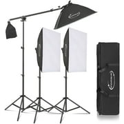 45W ضوء LED عاكس مع درجة حرارة مزدوجة اللون الإضاءة المستمرة Studio Kit ، 3 حزم 20x28 بوصة Studio Softbox ، لصورة استوديو الصور ، تصوير الفيديو