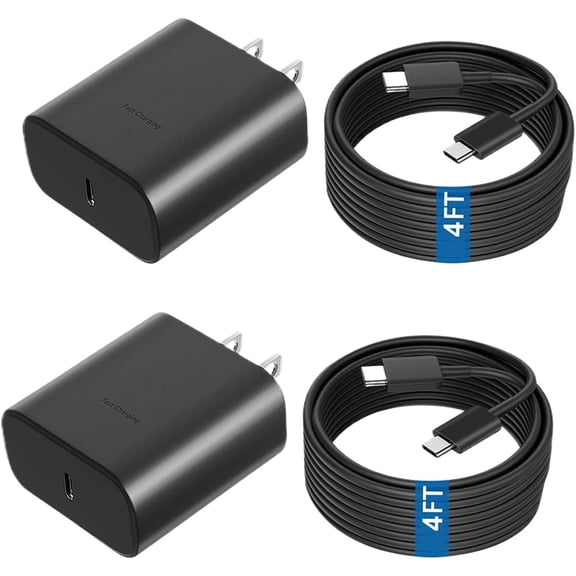 45W Fast Charger, USB C Port Adapter, Wall-Mounted Cube Charging Block.Type-c Mobile Phone Charger with C to C Cable is Suitable for Samsung S25/S24/S23/S22/S21, Galaxy, and More.