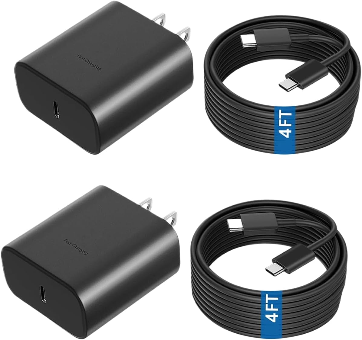45W Fast Charger, USB C Port Adapter, Wall-Mounted Cube Charging Block.Type-c Mobile Phone Charger with C to C Cable is Suitable for Samsung S25/S24/S23/S22/S21, Galaxy, and More.