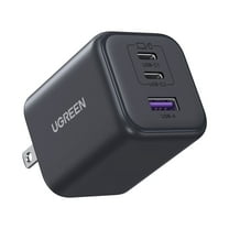 UGREEN Nexode Pro 45W USB C GaN Charger Block, Compact Triple Port Fast Wall Charger Compatible for MacBook, Compatible for iPhone,  Black