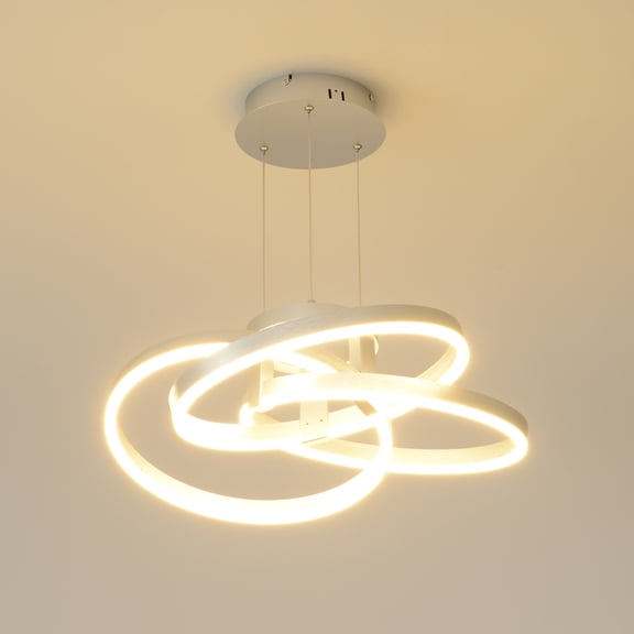 45W Modern LED Pendant Lighting Dimmable Ceiling Light Pendant Light Silvery for Bedrooms, Exhibition Halls