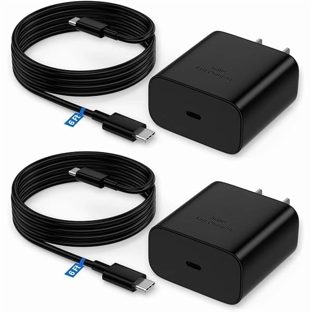45W Samsung Super Fast Charger Type C 2 Pack for Samsung Galaxy S23 Ultra Charger S22 Ultra Charger S23/S23+/S22/S22+/S21/S20,Z Fold 4/Z Flip 4,Note 10/20,S8/S7/S7+,USB C Wall Charger with 6ft Cable
