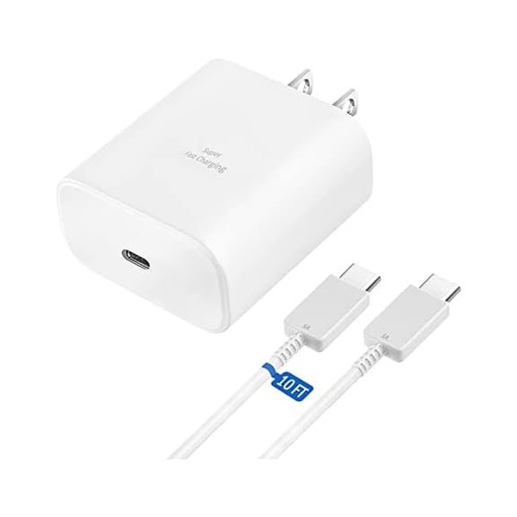 45W Super Fast Charger USB Type C Charger Cord 10FT with Android Phone Charger Fast Charging Block for Samsung Galaxy S25/S25 Ultra/S25+/S24 Ultra/S24/S24+/S23 Ultra/S23/S22/S20/S21/Note 20/Note 10