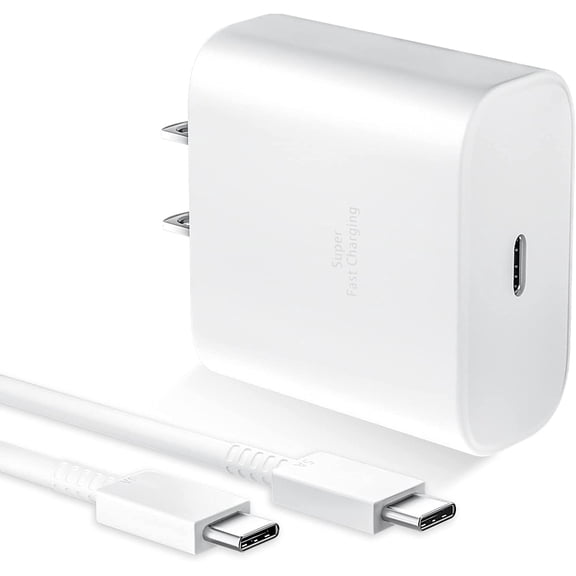 45W Super Fast Charger by SGNics, Super Fast Charger For TCL 30 XE 5G - USB-C Fast Charging Wall Charger with 3.3FT Cable - WHITE
