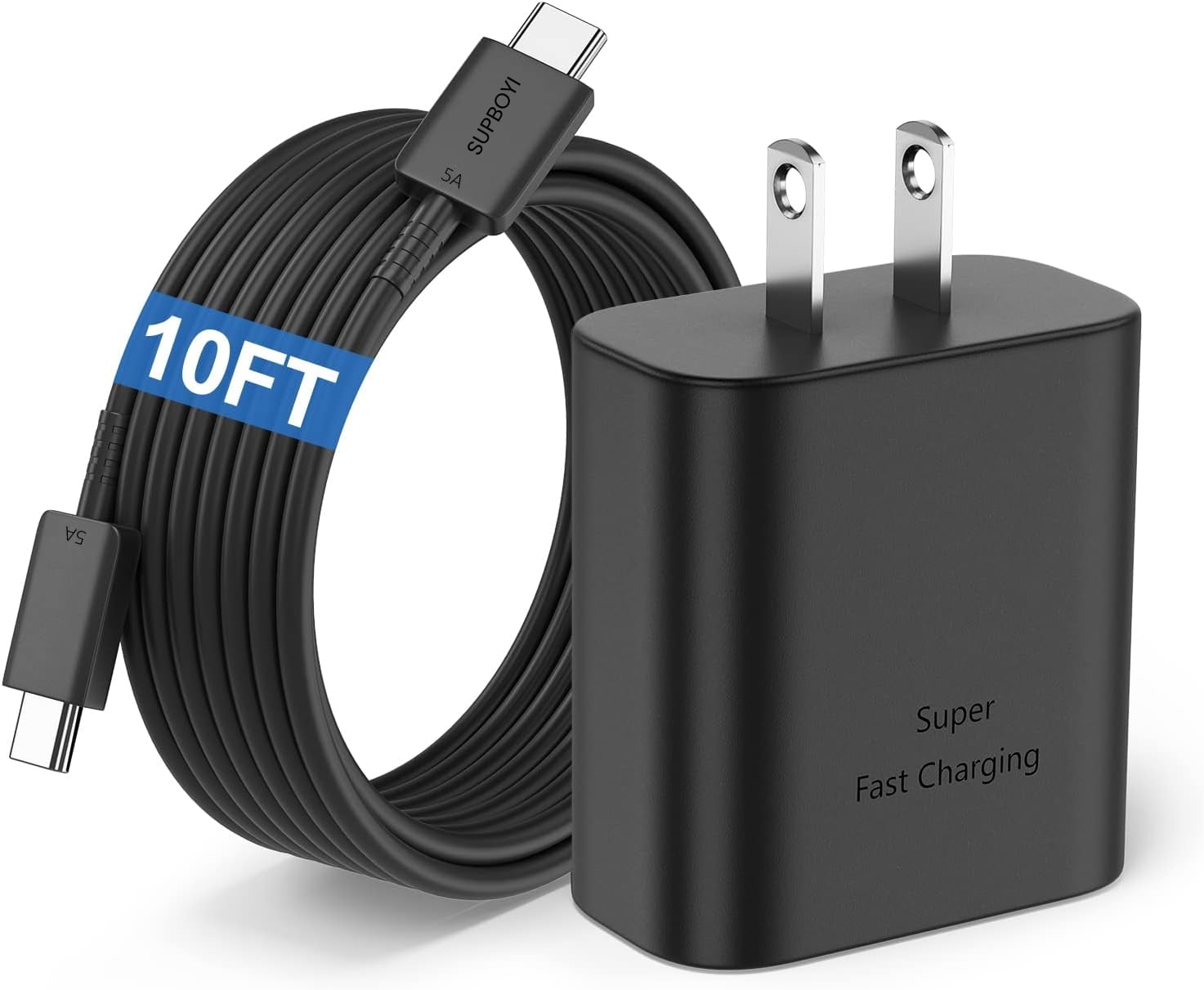 45W Super Fast  Charging Wall Charger USB Type-C Plug Adapter 10ft Cable for Samsung Galaxy S25 Ultra S24 S23 S22 + Ultra A56 5G