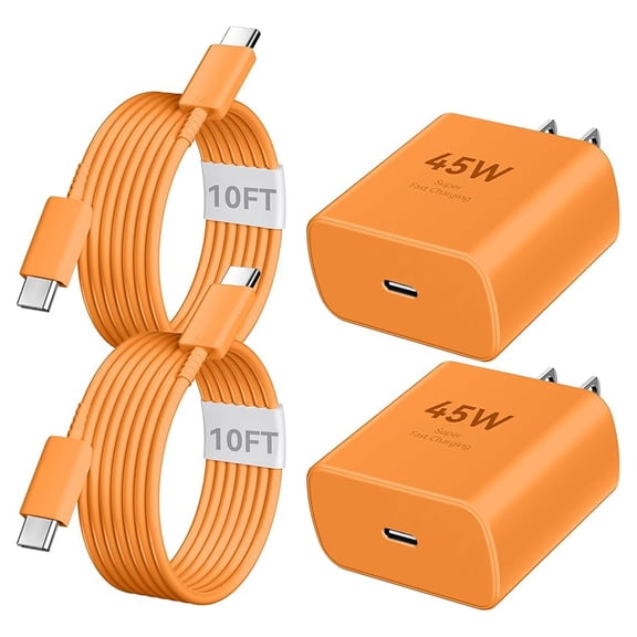 45W Super Fast USB C Charger for iPhone 17 16 Pro Max Charger, 10FT Long iPhone Chargers Fast Charging Cord Cable for iPhone 17 16 Pro Max/17 16 Pro/16 Plus,15 Pro Max/15, Android Phone-Orange