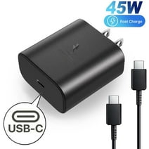 45W Type-C Fast Charge USB Wall Charger for Samsung Galaxy S23 Ultra/S23/S23+/S22/S22 Ultra/S22+/S21/Note10/20, 6ft USB-C Charging Cable