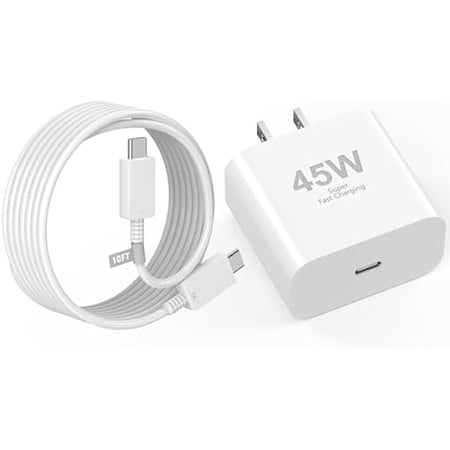 45W USB C Charger for Google Pixel 9/9 Pro/9 Pro XL/9 Pro Fold/8/8A/8 Pro/7 Pro/7A/7/6/5/4/3 XL, 45W Type C Wall Charger Super Fast Charging Block with 10FT Long USB C to USB C Charging Cable Cord
